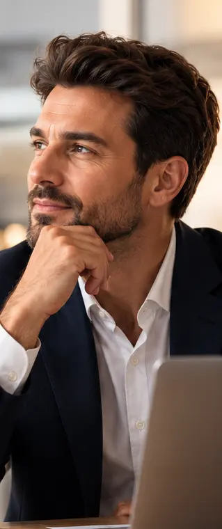 Empresário planejando os próximos passos de sua empresa